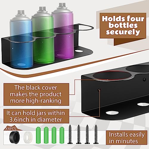 2 Pcs 4 Holes Spray Bottle Holder Organizer Wall Mount Storage Rack - view 3
