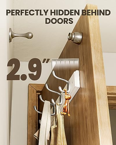 Amada Coat Rack Wall Mount 2 Pack, Coat Hangers with 8 Hooks, White - view 5
