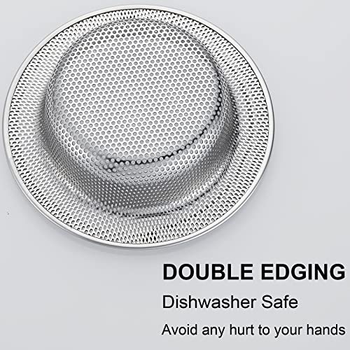 Kitchen Sink Strainer Stainless Steel, Kitchen Sink Drain Strainer with Handle, Sink Strainers with Large Wide Rim 4.5" Diameter for Kitchen Sinks (2PCS) - view 5