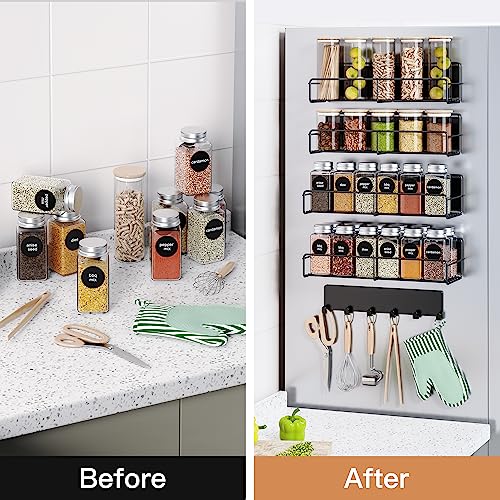 Metal Magnetic Spice Rack for Refrigerator Black, 5 Pack - view 5