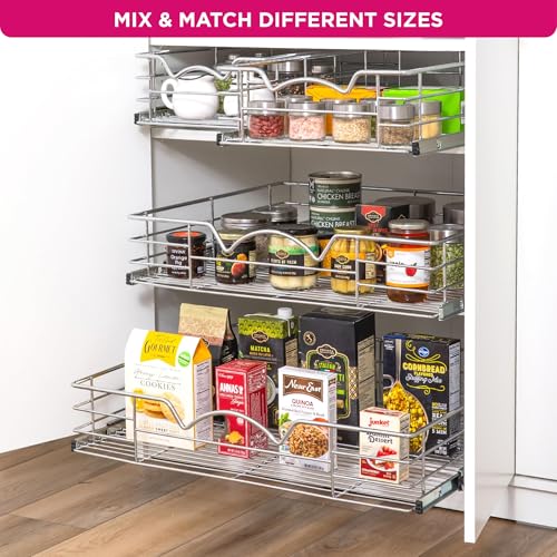 Pull Out Cabinet Organizer, Pantry Drawer, 26"W x 21"D x 5"H - view 7