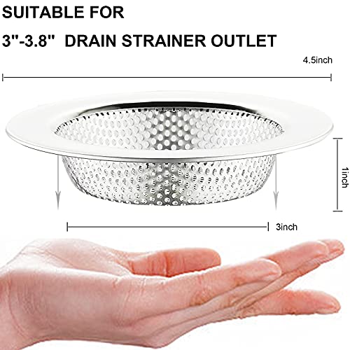 2 Pcs Kitchen Sink Strainer Stainless Steel, Mesh and Punching, Kitchen Sink Drain Strainer, Sink Strainers with Large Wide Rim 4.5" Diameter for Kitchen Sinks - view 2