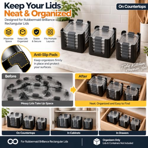 3-Piece Lid Organizer, Compatible with Rubbermaid Brilliance - view 5