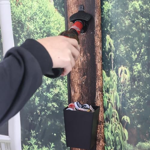 2 Packs Stainless Beer Bottle Cap Opener Wall Mounted Black - view 3