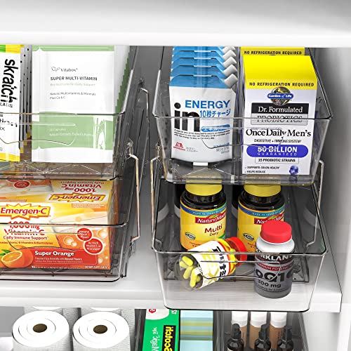 2 Tier Basket Drawer Cabinet Pull-Out Organizer, Clear - view 6