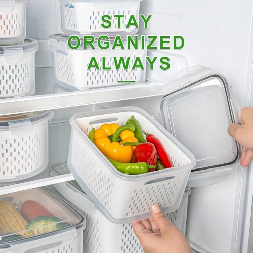 5 PCS Fruit Storage Containers for Fridge, Leakproof Produce Containers - view 6