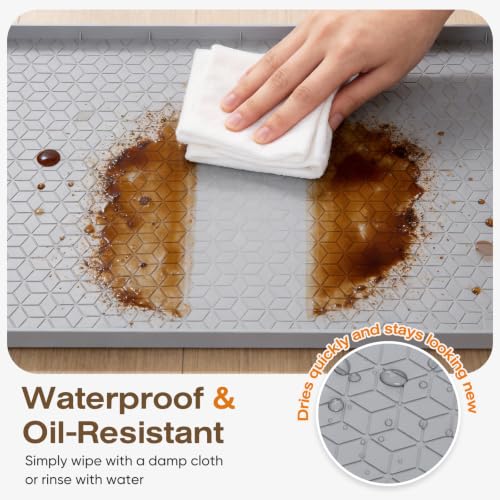 Waterproof Under Sink Mat, 34"x22", Drip Tray Shelf Liner, Grey - view 6