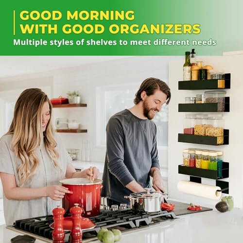 Magnetic spice rack set for refrigerator, space saver with rack | Strong magnetic shelf for fridge, extra storage | Seasoning organizer for Kitchen - view 2