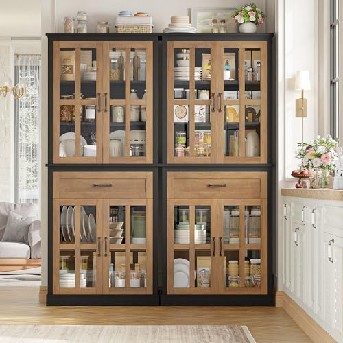 71'' Tall Kitchen Cabinet with Glass Doors and Drawer - view 4