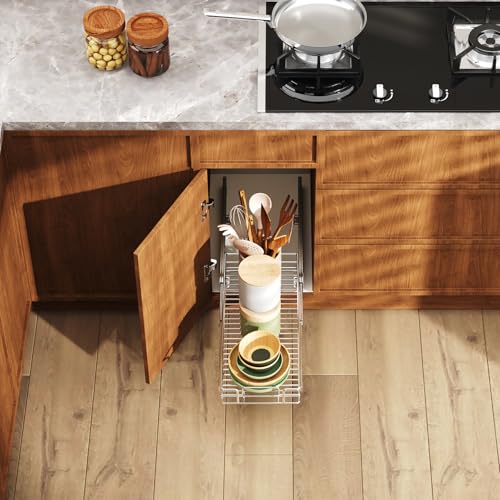 Pull Out Cabinet Organizer and Storage 5½" W x 21½" D, Slide Out Shelves for Kitchen Cabinets - view 5