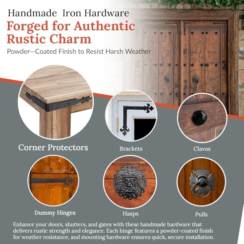 4 Pack - 1.75" Metal Corner Bracket for Furniture - Black - Handmade Decorative Corner Braces - Rustic Metal Corner Brackets for Tables, Desks, Shelves, Boxes and Chests - The Iberian Series - view 3
