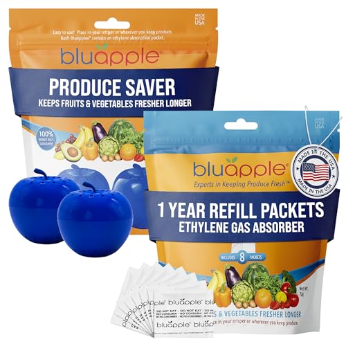 Produce Saver Ethylene Gas Absorber - Fresh Fruit & Vegetable Storage for Refrigerator, Kitchen Must Haves, Produce Keeper, Fruit Saver, Each Packet Lasts 3 Months, BPA Free - 15-Month Bundle