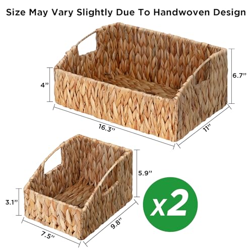 Pantry Baskets for Organizing, Wicker Basket Shelf Storage - view 6