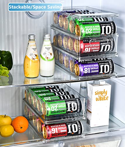 2-Tier Large Stackable Soda Can Organizer for Refrigerator - For Tall Cans of 500ml/17oz - Fridge Can Organizer Dispenser, Beverage Can Holder for Refrigerator, Pantry, Cupboard - view 4