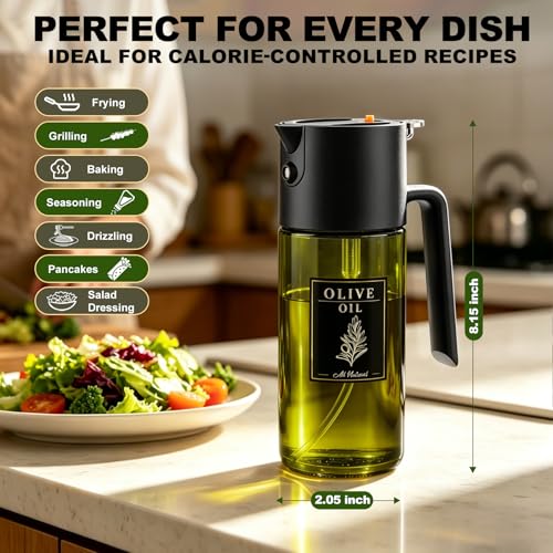 2-IN-1 Oil Sprayer for Cooking,Oil Dispenser for Kitchen,500ML,Black - view 7