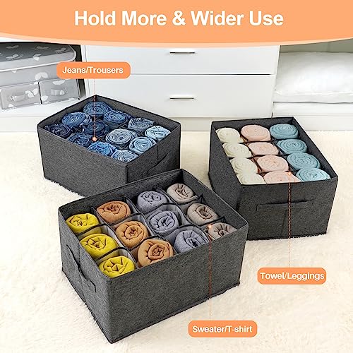 2 Pack 12-Grid Closet Organizers and Storage Bins with Dividers for Clothes - view 5