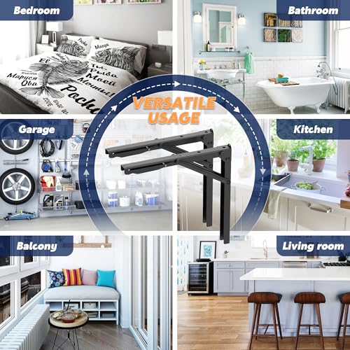 Folding Shelf Brackets, Heavy Duty Collapsible Shelf Bracket - view 5