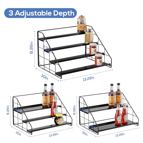 Spice Rack Organizer for Cabinet, 4 Tiered Spice Rack Organizer - view 3