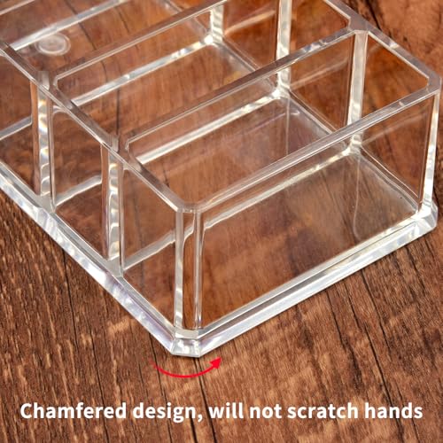 Tea Bag Organizer Holder for Kitchen Pantry Cabinet, Countertop, Tea Storage Box Station Bin Caddy Holds Beverage Bags| Sweeter| ketchup packets| Spice Pouches| Dressing Mixes - Transparent - view 3