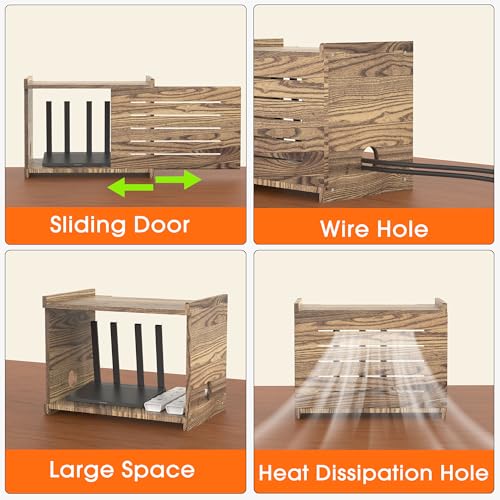 Wooden WiFi Router Storage Box for Routers Up to 9.8" Tall, Need Assembly - view 5