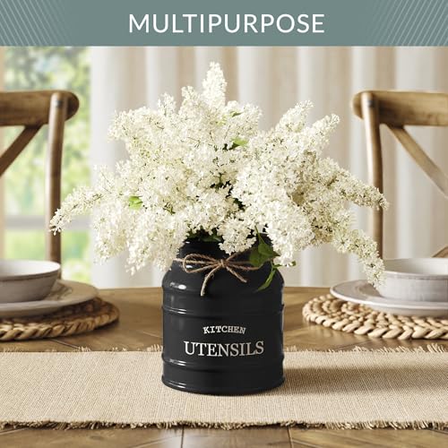 Ceramic Kitchen Utensil Holder Countertop 6.75″ (Black) - view 5