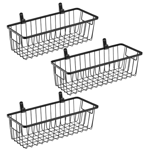 Hanging Wall Wire Baskets, Portable Metal Wall Mount Basket