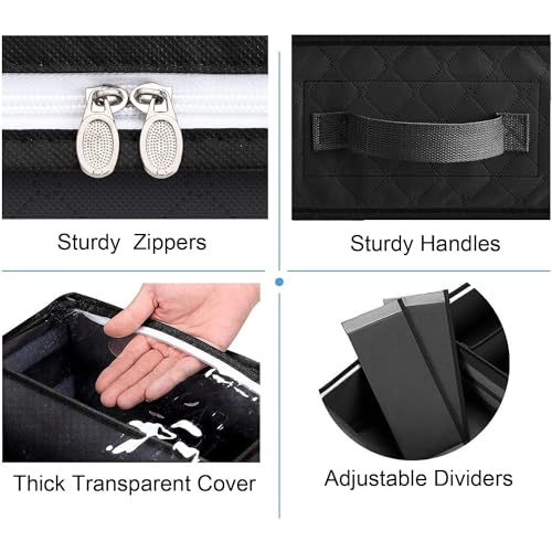 Set of 2, Under Bed Shoe Storage Organizer, Black - view 2