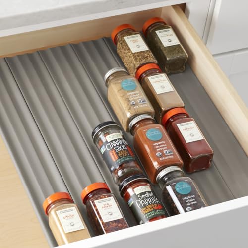 SpiceLiner Spice Rack Drawer Organizer (Universal Fit 10’ Roll),Gray