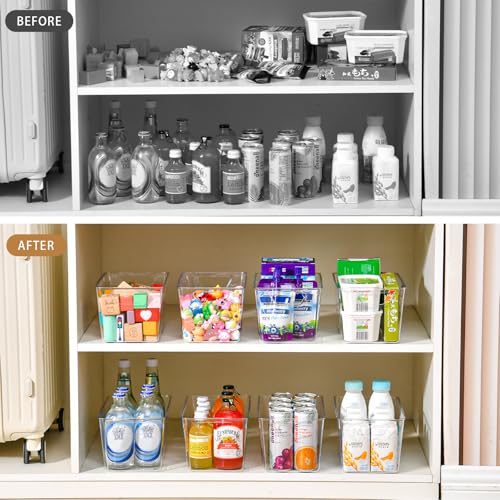 12 Pack Pantry Organization and Storage,Clear Plastic Storage Bins - view 5