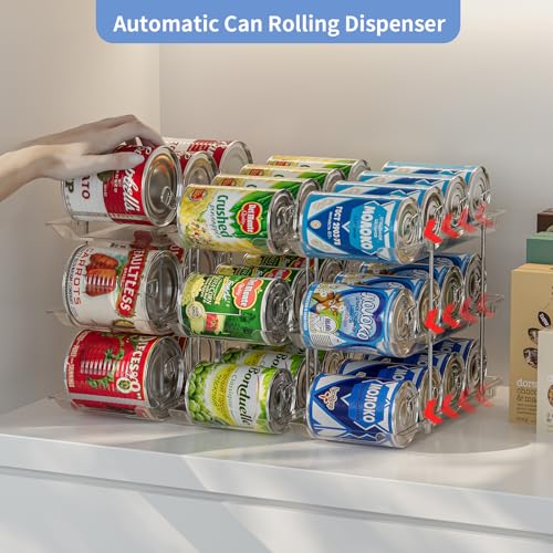 Can Organizer for Pantry, 3-Tier Stackable Can Dispenser Rack - view 5