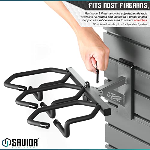 Wall Rack System Heavy-Duty Steel Tactical Rifle Carbine Shotgun Handgun Storage Wall Mount, Modular Firearms Gun Wall Gear Accessories Organizer, Holds up to 6 Rifles & 6 Pistols - view 4