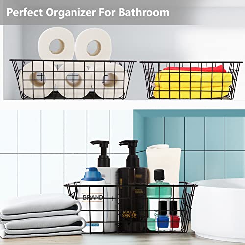 Wire Baskets for Organizing 4 Pack Pantry Storage Baskets 13.2x10.4x4.3 in - view 5