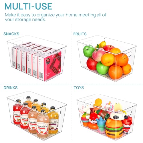 6 Pack Clear Storage Bins, Pantry Storage Bins with Handle, XL - view 5