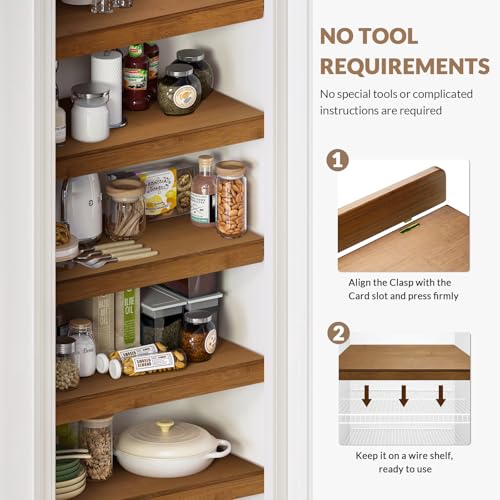 Wire Shelf Covers, Bamboo Wire Rack Covers for Pantry, Closet - view 4