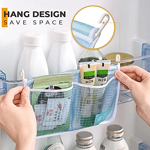 2 Pack Minimalist Refrigerator Organizer, White, Blue, Kitchen Storage & Organization Product Accessories, Caddy, Door Mount, Polypropylene, 22x22cm, 15g, 2 Compartments - view 3