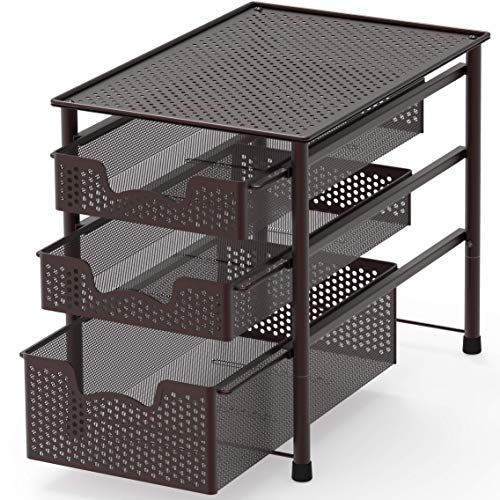 Stackable 2 Tier Sliding Basket + 3 Tier Sliding Basket Bronze - view 3
