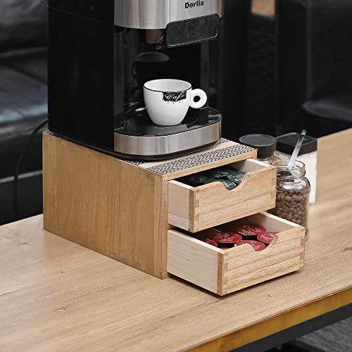 Drawer Holder for Coffee Brew - Kitchen Machine Stand Shelf Contertop - Serve Coffee Station and Pod Capsule Storage Organizer for Home Decor Office Storage Solution 2-Tier CF2D2C-Light - view 4