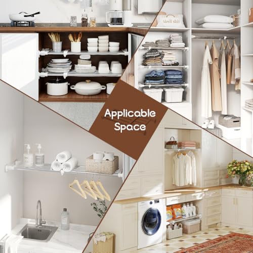 Closet Tension Shelf & Rod Expandable, Adjustable Storage Rack - view 6