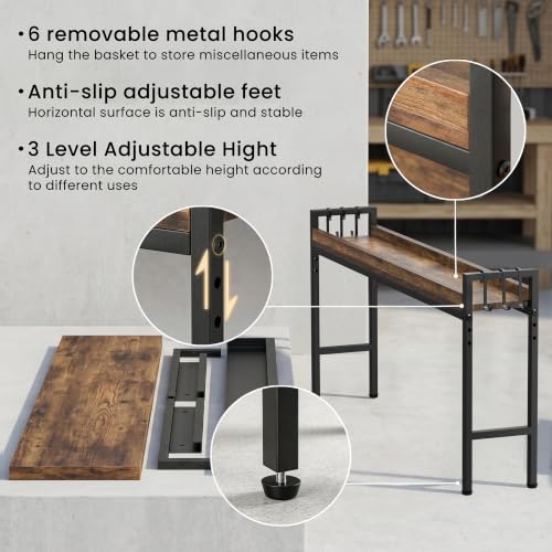 31 Inch Over the Stove Spice Rack, 3-Tier Adjustable Stove Shelf Rustic - view 3