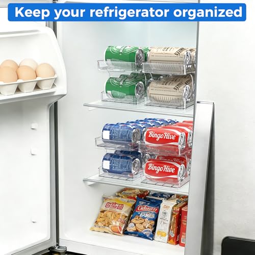 2 Packs FIFO Rolling Soda Can Organizer for Fridge, Holds 24 Cans - view 5