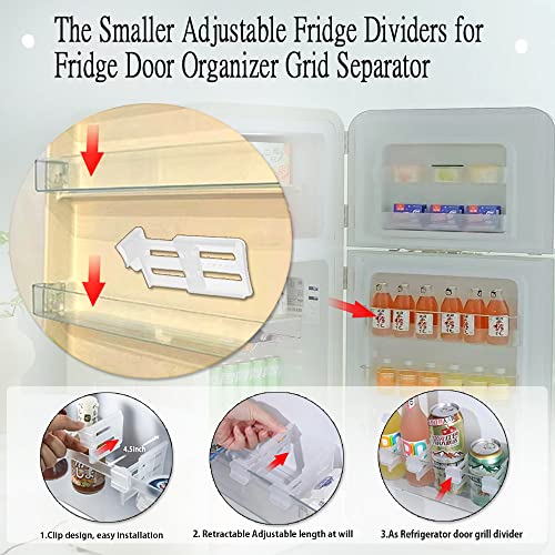 16Pcs Fridge Divider set, 8 Bigger Refrigerator Dividers for Glass Shelves in Freezer Cupboard Cabinet Drawer, with 8 Smaller Adjustable Fridge Dividers for Fridge Door Organizer Grid Separator. - view 4