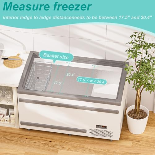 Chest Freezer Baskets, Stainless Steel Storage Organizer Bins with Sturdy Handles for Chest and Deep Freezers,Adjustable Arms width 17.5"~20.4", 2 pack - view 5