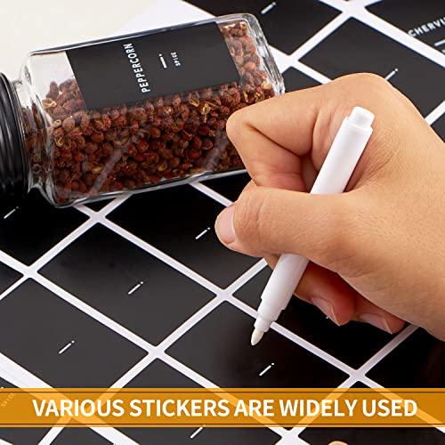 36 Glass Spice jars with label, 4oz Seasoning jars with Black Metal Lids - view 3