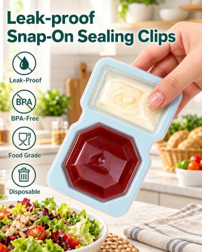 8 oz Snack Containers with Lids, Disposable, 5-Color Bundle, 10 Sets - view 4