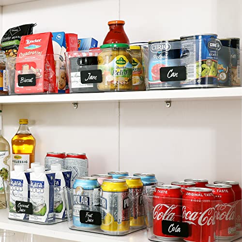 12 PACK Clear Plastic Storage Bins, Kitchen Cabinet Pantry Organizer Bins - view 3
