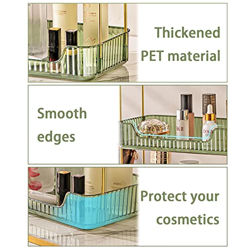 Bathroom Counter Organizer Countertop Storage, Cosmetics Skincare Shelf, Makeup Organizer Perfume for Dresser Vanity Tray, Spice Rack for Kitchen(2 Tier-Green) - view 4