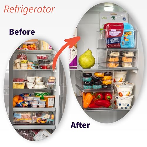 Pantry Organizer Storage Bin with Divider & Lid, 2 Pack - view 6