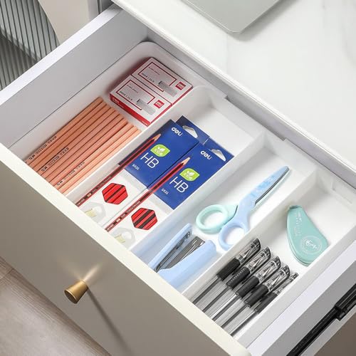 2 Pack Shallow Desk Drawer Organizer 1.73" Modular Expandable Tray - view 6