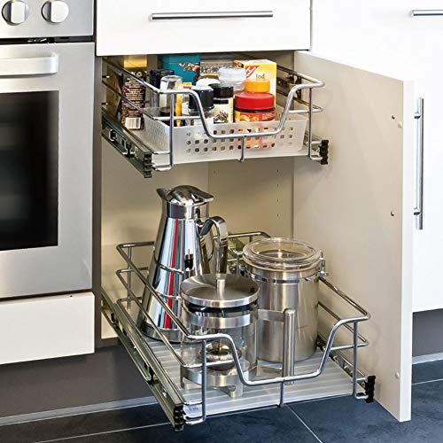 Telescopic Drawer for Kitchen Furniture - Removable Storage Basket - Save Space - Stainless Steel Rail - Measures 60 cm - view 6