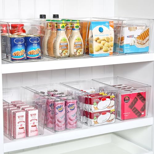 6 Pack Clear Storage Bins, Pantry Storage Bins with Handle, XL - view 3